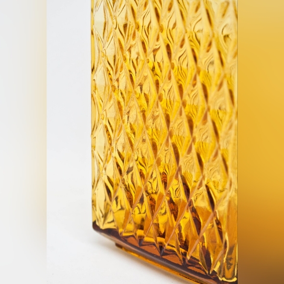 Vintage Amber Diamond Point Glass Decanter - Picture 9 of 16